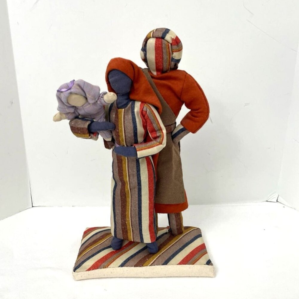 Handmade Fabric Nativity‎ Folk Art Mary Joseph Jesus Christmas Holiday
